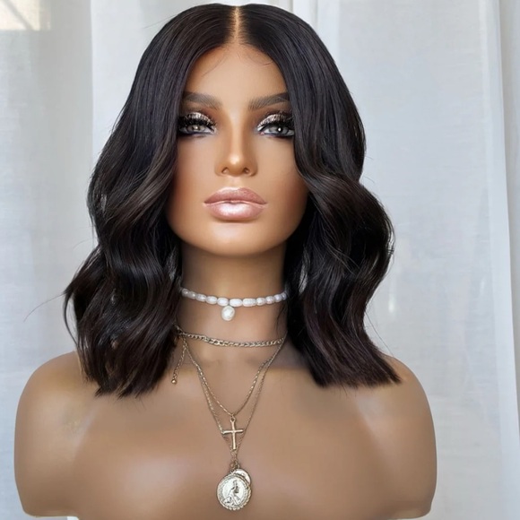 Black bob human Hair Wig - Picture 1 of 4